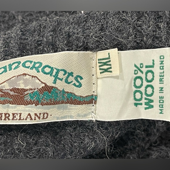 Arancrafts Ireland 100% Wool Crew Neck Sweater Grey Size XXL - Unisex jumper - Picture 10 of 10